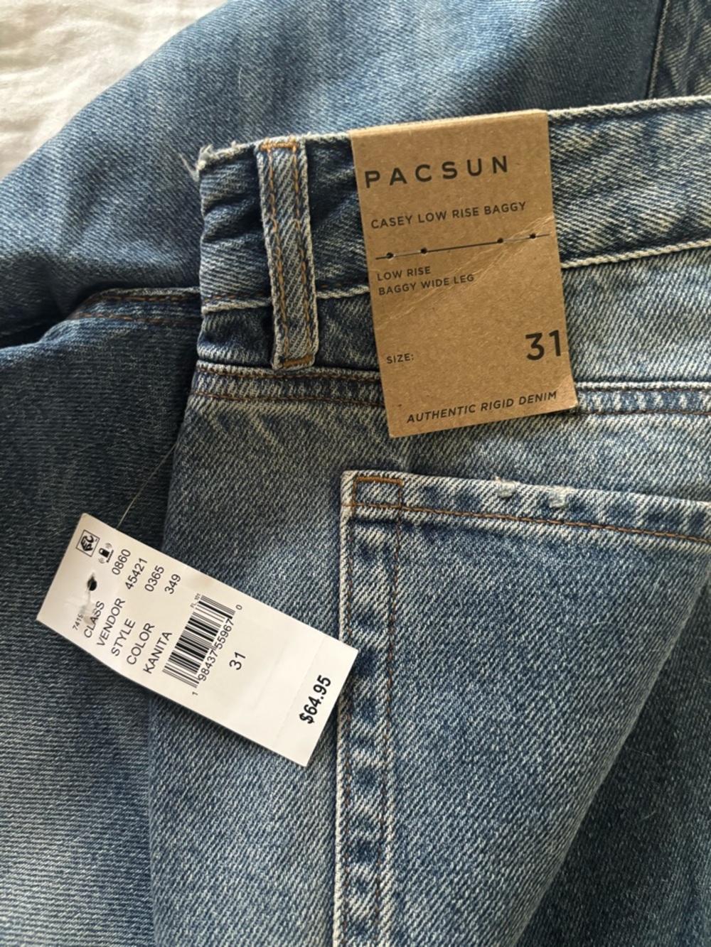 PacSun Casey Low Rise Baggy Jeans - Light Blue Wash - regular length - 31